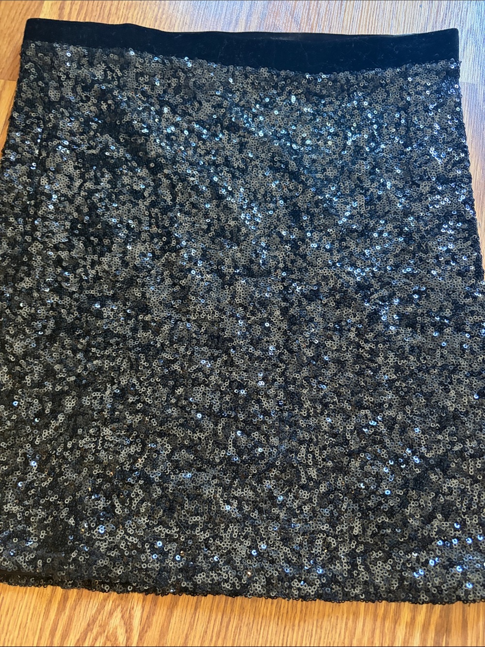 bebe Black Sequin Mini Skirt